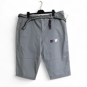 Gloria Vanderbilt Amanda Capri Jeans 24W Gray Belted Mid-Rise Ultra Stretch